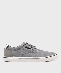 GEMO Baskets en toile avec empiècement au talon homme - Urban Steps Gris