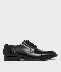 GEMO Derbies élégants dessus et semelle intérieure cuir homme - Tanéo noir standard