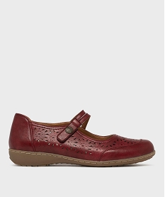 GEMO Ballerines confort ajourées à brides femme Rouge