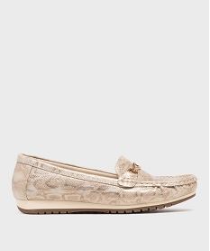 GEMO Mocassins confort souples et confortables femme dore