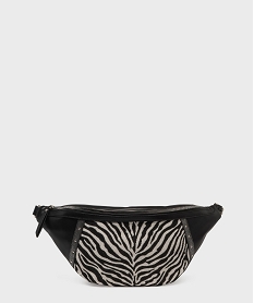 GEMO Sac banane grand format imprimé zèbre femme noir standard