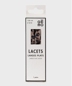 GEMO Lacets plats à motif léopard 120 cm marron standard