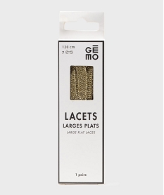 GEMO Lacets plats larges aux reflets métallisés dore