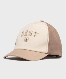 GEMO Casquette tricolore avec message brodé fille Beige