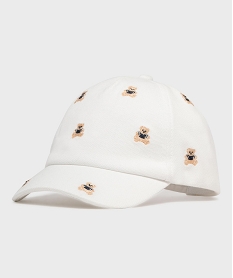 GEMO Casquette avec oursons brodés bébé fille - LuluCastagnette blanc standard