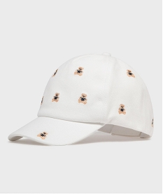 GEMO Casquette avec oursons brodés fille - LuluCastagnette blanc standard