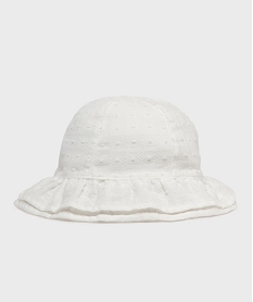 GEMO Chapeau bob à plumetis et volants bébé fille blanc standard