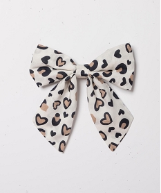 GEMO Barrette cheveux avec noeud à motif léopard Beige
