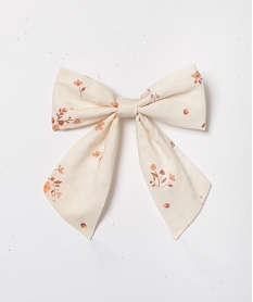 GEMO Barrette cheveux avec noeud à motifs fleuris Beige
