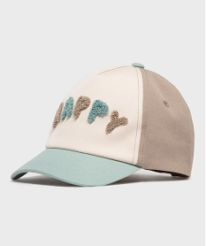 GEMO Casquette avec inscription en maille bouclette bébé garçon beige standard