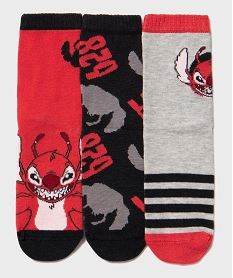 GEMO Chaussettes à motif Stitch garçon (lot de 3) - Disney rouge standard