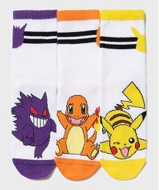 GEMO Chaussettes imprimées garçon (lot de 3) - Pokemon jaune standard