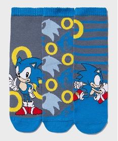 GEMO Chaussettes imprimées garçon (lot de 3) - Sonic The Hedgehog bleu standard