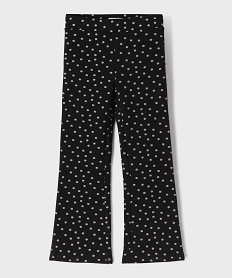 GEMO Legging flare en maille bouclette imprimée fille Noir