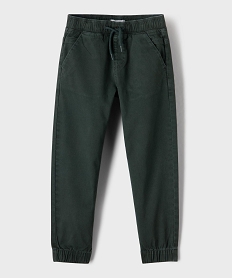 GEMO Pantalon jogger avec taille élastique ajustable garçon Vert