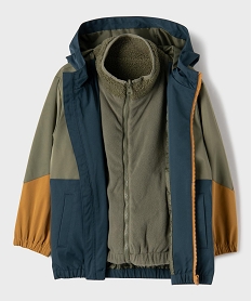 GEMO Blouson 2-en-1 avec veste polaire sans manches amovible garçon kaki standard