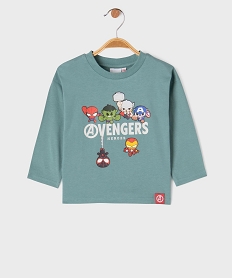 GEMO Tee-shirt manches longues en jersey de coton imprimé Avengers bébé garçon  - Marvel vert standard