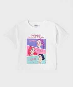 GEMO Tee-shirt manches courtes avec motif pailleté fille - K-pop Demon Hunters blanc standard