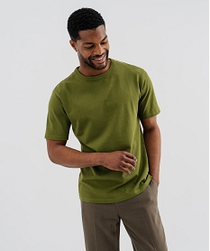 GEMO Tee-shirt manches courtes et col rond homme kaki standard