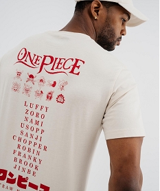 GEMO Tee-shirt manches courtes en jersey de coton imprimé homme - One Piece beige standard