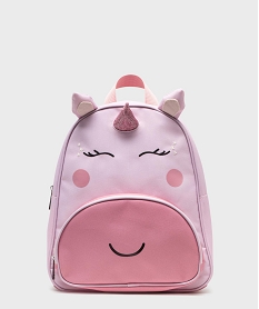 GEMO Cartable sac à dos à motif licorne fille Rose