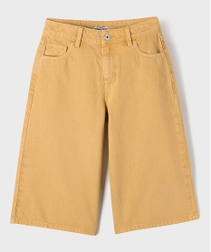 GEMO Bermuda extra large en toile denim colorée fille jaune standard