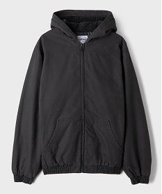 GEMO Blouson à capuche fermeture zippée garçon Gris