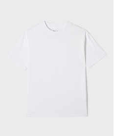 GEMO Tee-shirt manches courtes oversize en coton épais garçon blanc vif