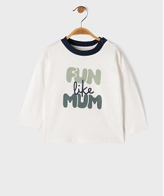 GEMO Tee-shirt manches longues en jersey de coton imprimé bébé garçon blanc standard