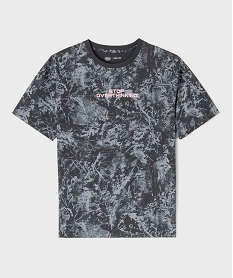 GEMO Tee-shirt manches courtes imprimé coupe oversize garçon Gris