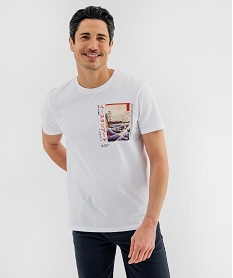 GEMO Tee-shirt manches courtes imprimé homme - Ashmolean Museum Oxford blanc vif