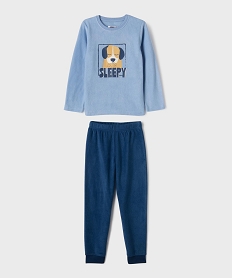 GEMO Pyjama en maille polaire garçon à motif chien bleu standard