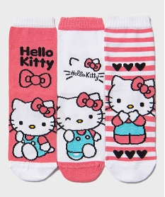 GEMO Chaussettes à motif chat fille (lot de 3) - Hello Kitty rose standard