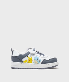 GEMO Baskets imprimées à lacets élastiques et bride scratch garçon - Pokémon Gris
