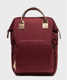 GEMO Sac à dos spécial ordinateur avec touches métallisées femme Rouge