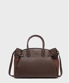 GEMO Sac porté main chic femme marron fonce