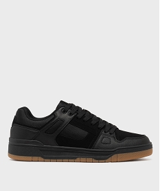 GEMO Baskets basses à lacets style skateshoes homme noir standard