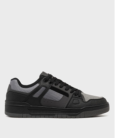 GEMO Baskets basses à lacets style skateshoes homme Gris