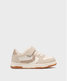 GEMO Baskets à scratch avec empiècements pailletés fille - Lovely Wings beige standard