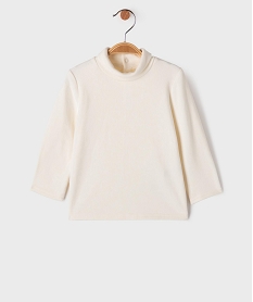 GEMO Tee-shirt manches longues à col roulé en matière chaude bébé garçon blanc standard