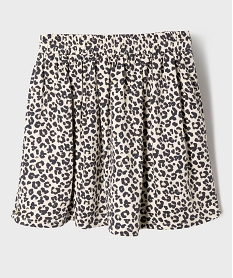 GEMO Jupe évasée à motif léopard avec taille élastique fille Beige