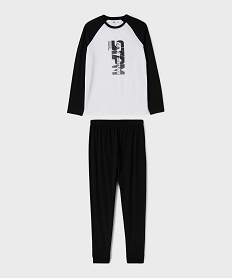 GEMO Pyjama en coton bicolore avec message garçon Noir