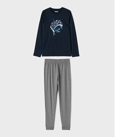GEMO Pyjama en coton bicolore avec motif manette de jeu garçon Bleu