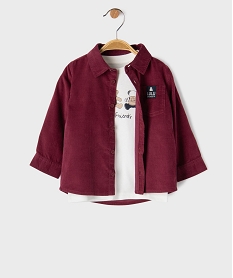GEMO Ensemble 2 pièces chemise + tee-shirt manches longues bébé garçon – LuluCastagnette Rouge