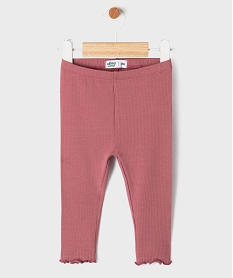 GEMO Legging en maille côtelée et finitions froncées bébé fille rose standard