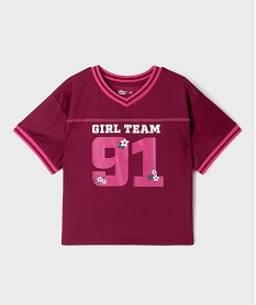 GEMO Tee-shirt de sport avec inscription girly fille Rose