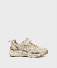 GEMO Baskets à scratch esprit running fille - Lovely Wings beige standard