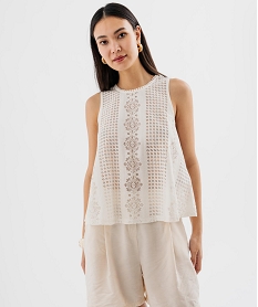 GEMO Débardeur en dentelle coupe ample femme Beige