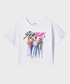 GEMO Tee-shirt manches courtes avec motif Saja Boys fille - K-pop Demon Hunters blanc standard