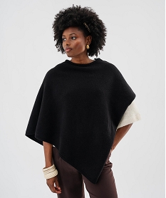 GEMO Poncho en maille à col rond femme noir standard